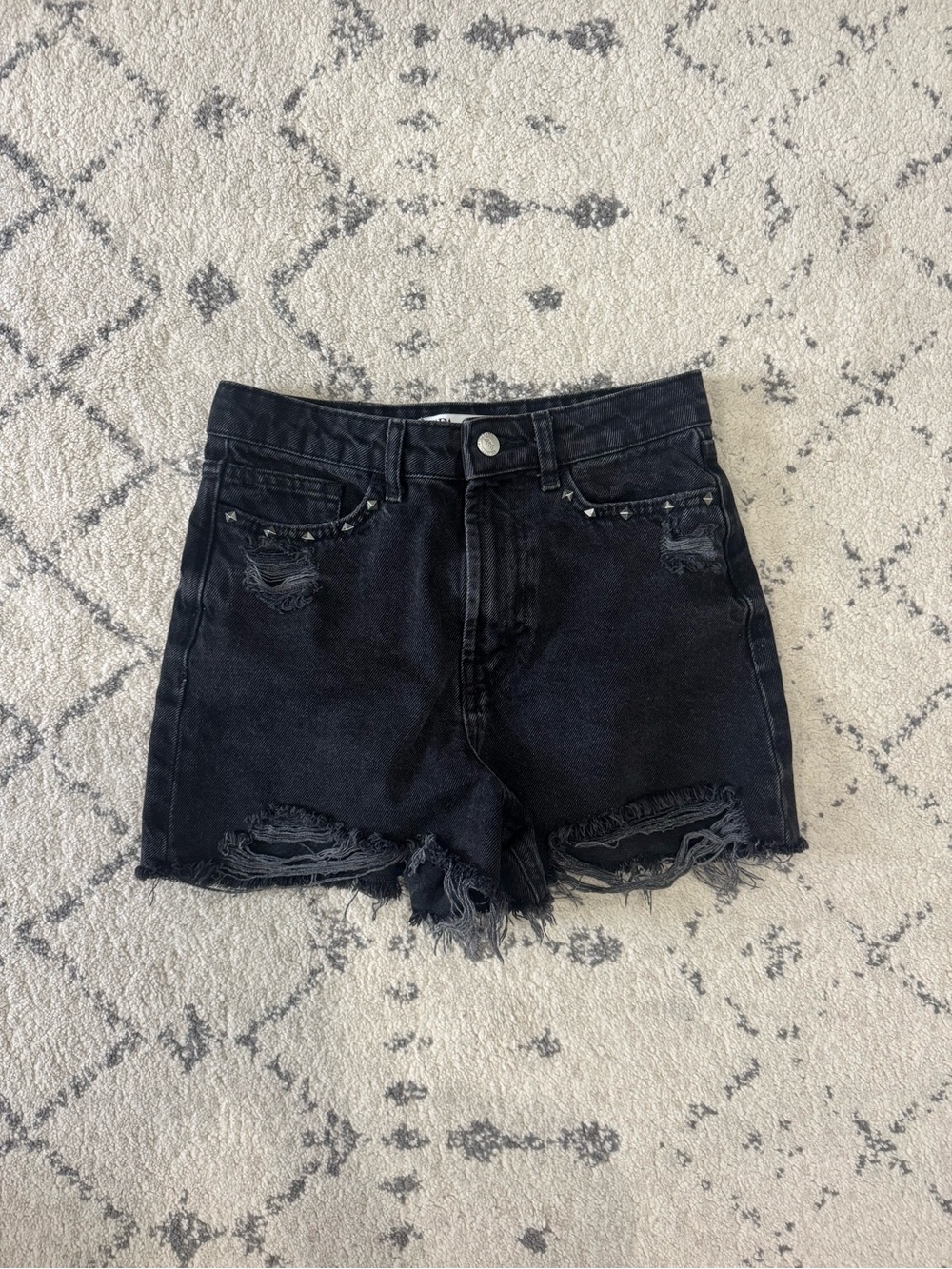 Zara Studded Denim Jean Shorts